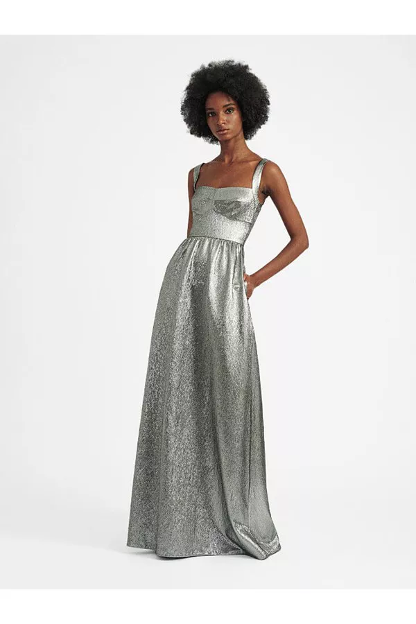 saloni silver dress Saloni Tabitha Mini Lace Dress - Silver