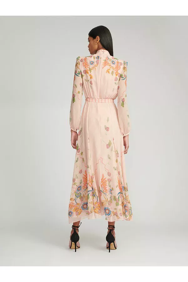 Jacqui B Dress In Sugar Barley Print by Saloni at THE MILE