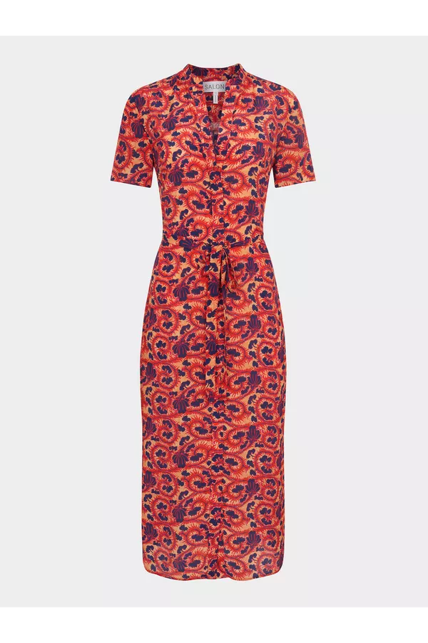 strapless open back dress Red Nature Guipure Midi Dress – FARM Rio