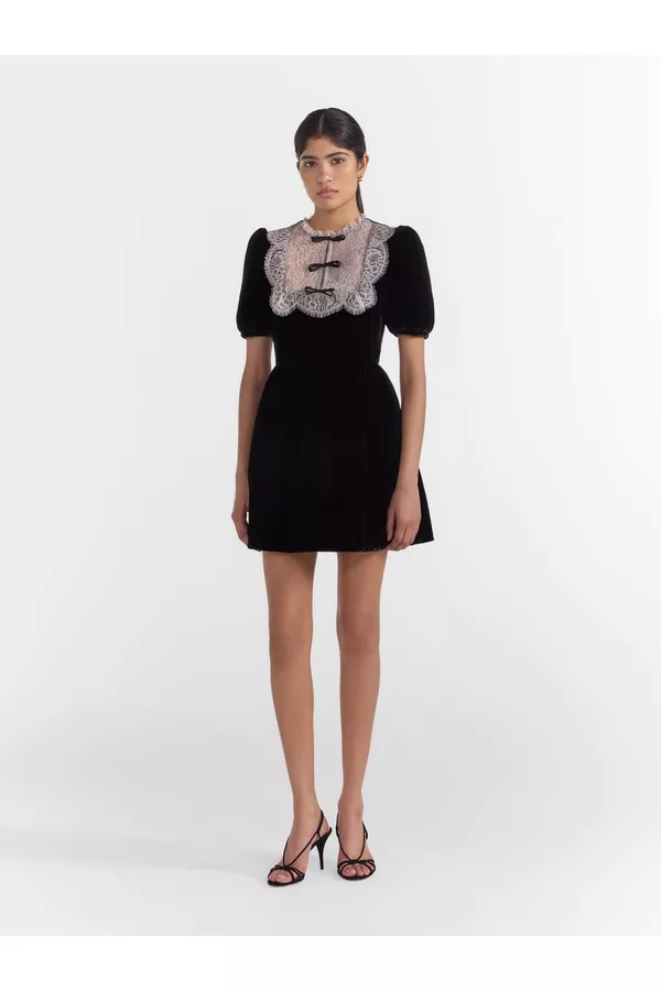 Cherie Mini Dress In Black by Saloni at THE MILE