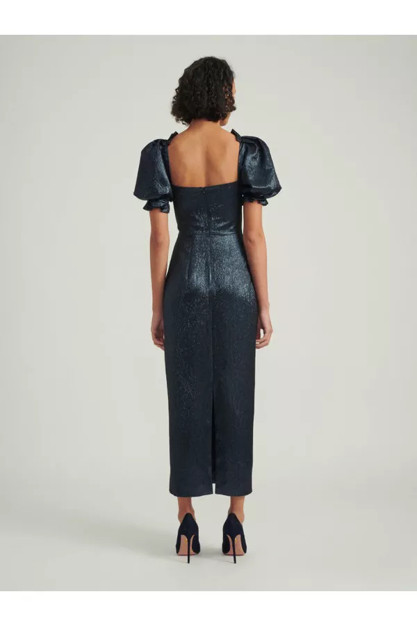 saloni metallic midnight rachel d dress SALONI Rachel D metallic cloqu mini dress