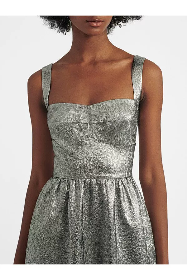 saloni silver dress SALONI Camille sequin mini dress / size 8