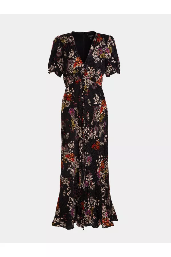 Lea Long Dress In Efflorescence by Saloni at THE MILE