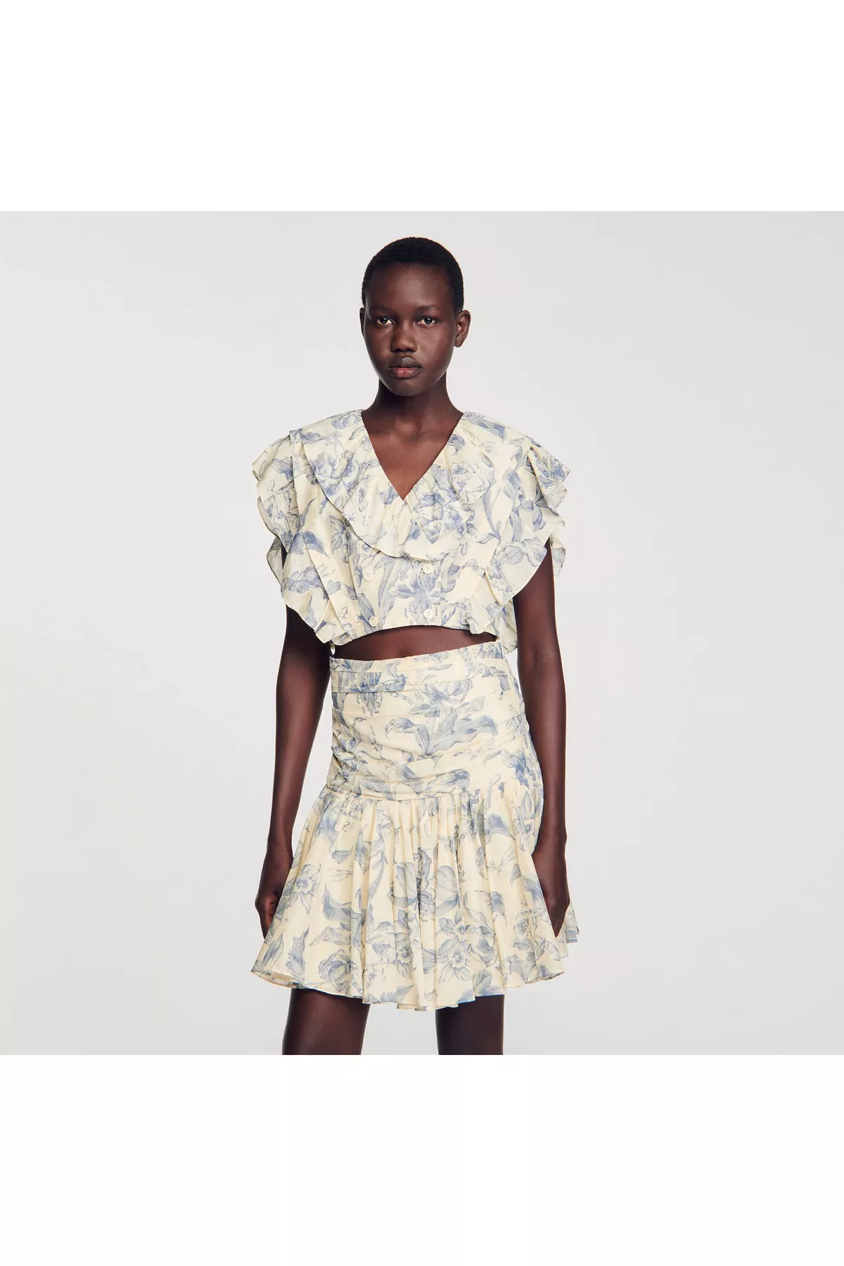 sam edelman embroidered mock neck midi dress SANDRO Ruffle-Detail Midi Dress main image 1