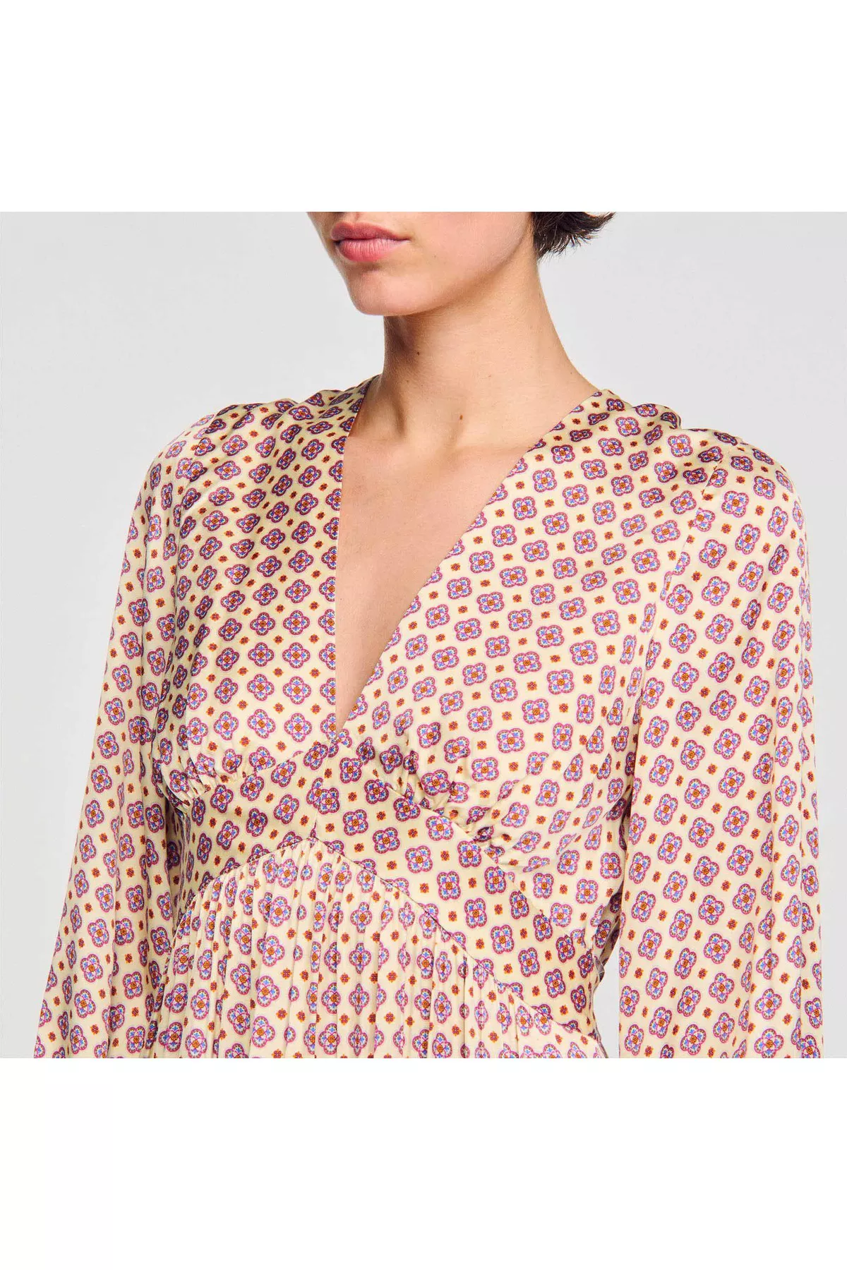 sandro pink floral dress Sandro Floral jacquard maxi dress