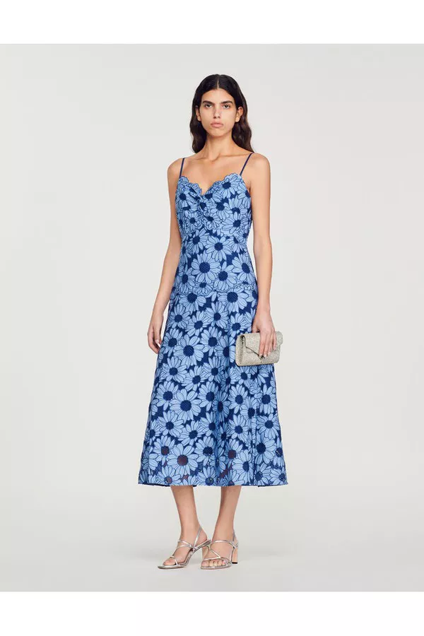 linen mini dress Faherty Linen-Blend Denim Malibu Mini Dress