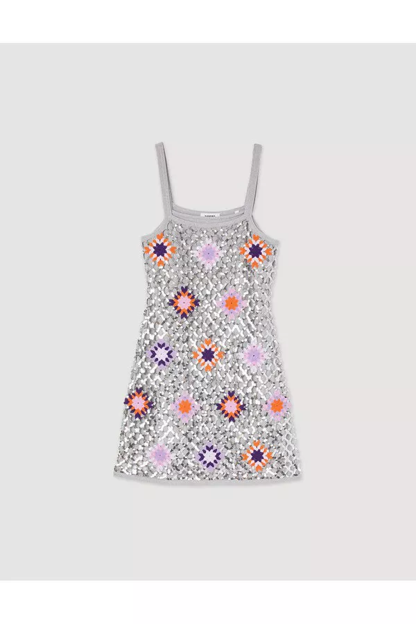 sandro crochet fish dress Sandro Fish Net Sleeveless Maxi Dress