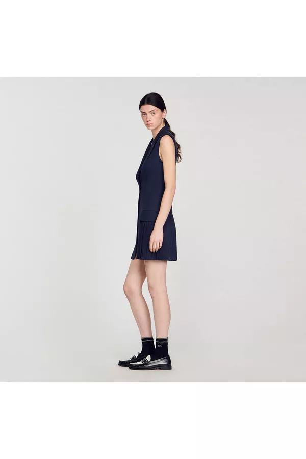 Mini Pleated Suit Dress by Sandro at THE MILE