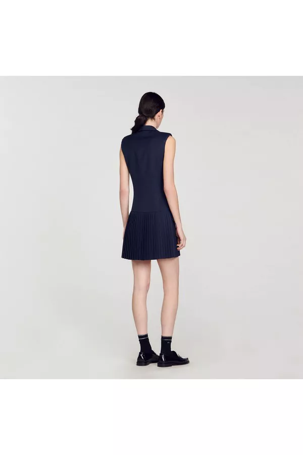 Mini Pleated Suit Dress by Sandro at THE MILE