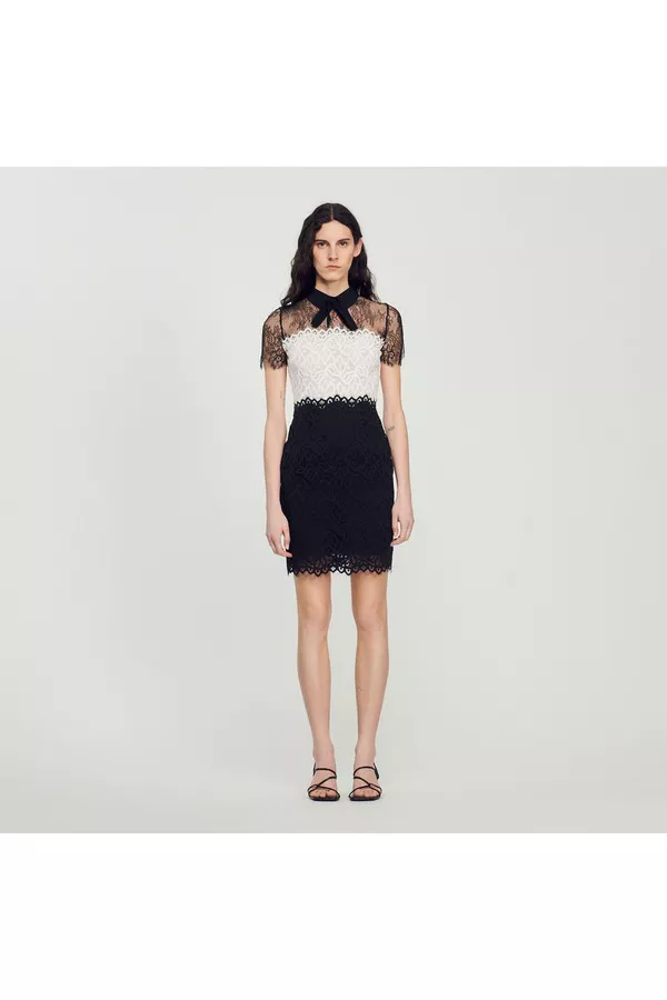 sandro white lace dress SANDRO LONG LACE WHITE DRESS WEDDING PARTY SEXY