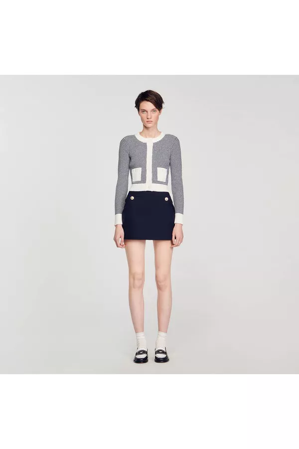 Grey Sandro Dane Sandro Jisou Terry Knit Cardigan By Sandro At THE