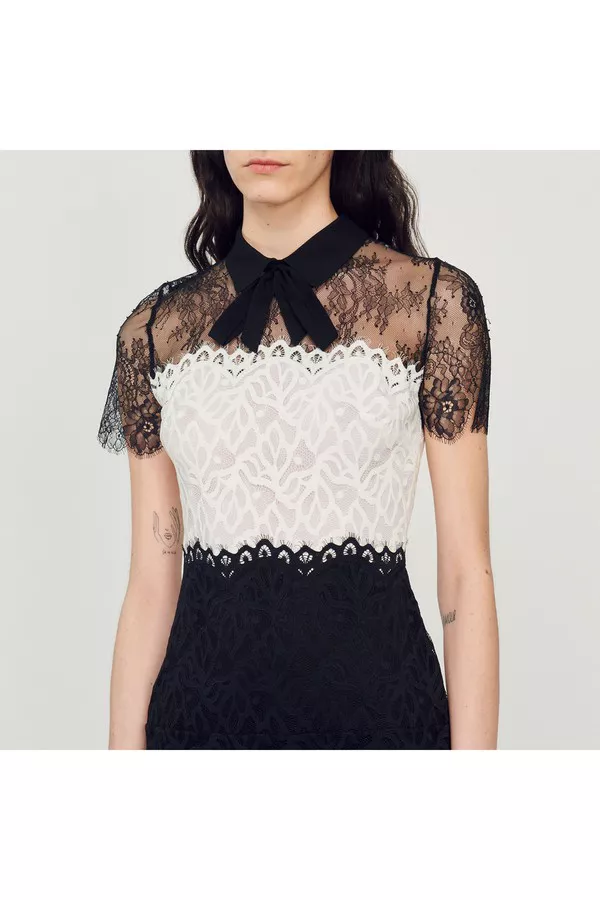 Two-Tone Lace Dress by Sandro at THE MILE