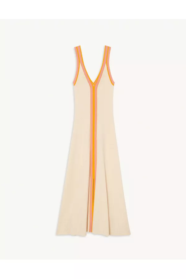 Mid-Length Two-Tone Knit Dress by Sandro at THE MILE