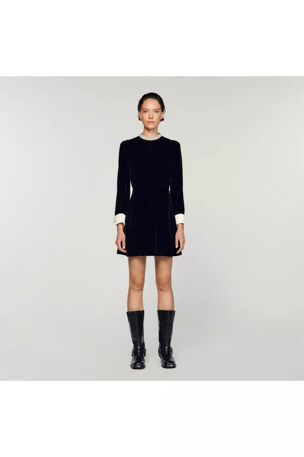 short velvet dress sandro Sandro