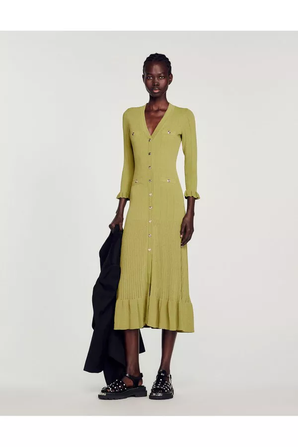 Long Knitted Dress by Sandro at THE MILE
