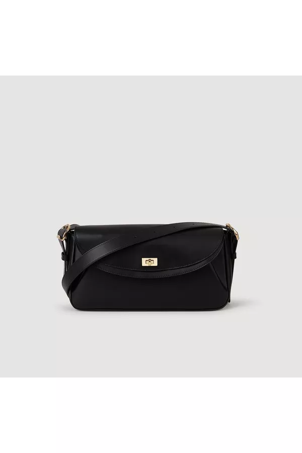 Sandro Le Mambo Plain Leather Bag - Black