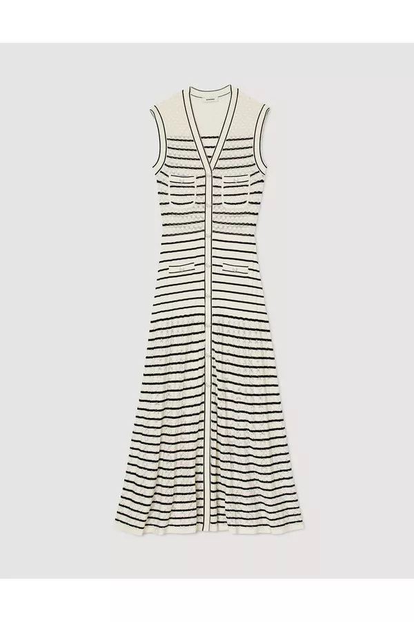 knee length dresses for ladies Armelline Sandro Striped Knit Midi Dress  Body & Soul