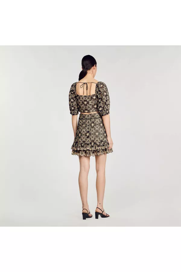 sandro short broderie anglaise dress SANDRO Short Broderie Anglaise Dress