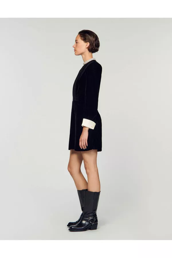 Short Velvet Dress by Sandro at THE MILE