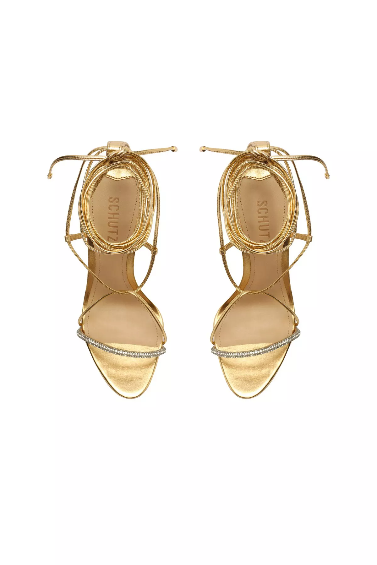 Adeline Crystal Metallic Sandal by Schutz at THE MILE