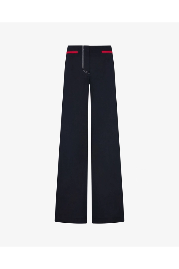 パンツ Serena Bute Flare Trouser With Contrast Pockets - Dark Navy Flare Trouser with Contrast Pockets - Dark Navy by SERENA