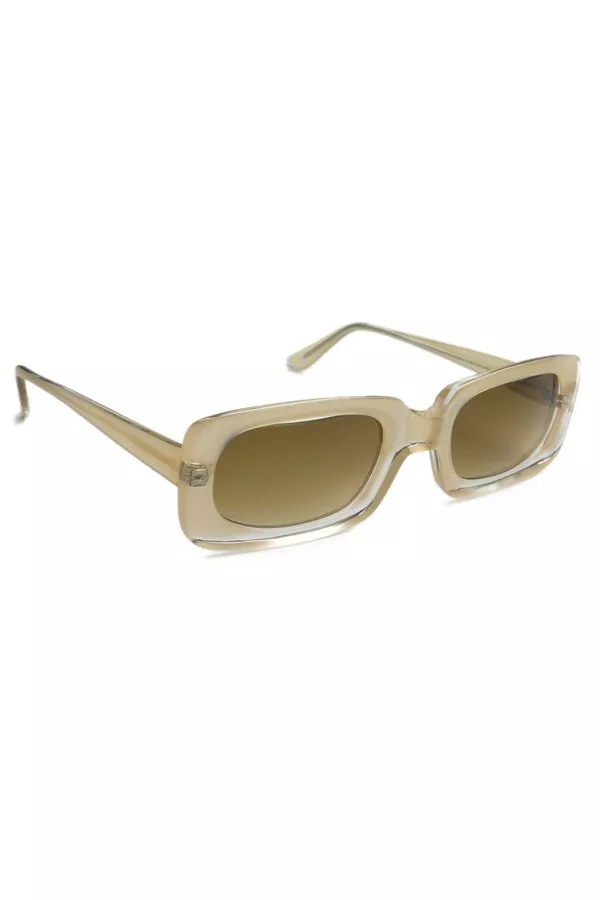 Sais Beige Rectangular Sunglasses by Sienna Alexander at ORCHARD...