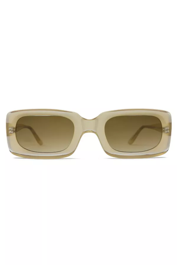 Sais Beige Rectangular Sunglasses by Sienna Alexander at ORCHARD...