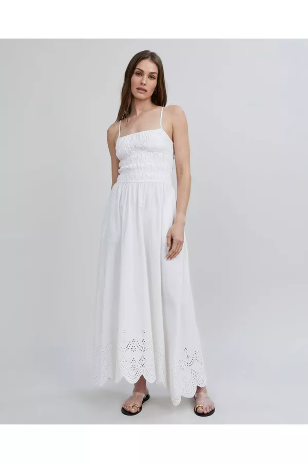knee length dresses for ladies Delta Midi Dress Poplin Noir main image 0