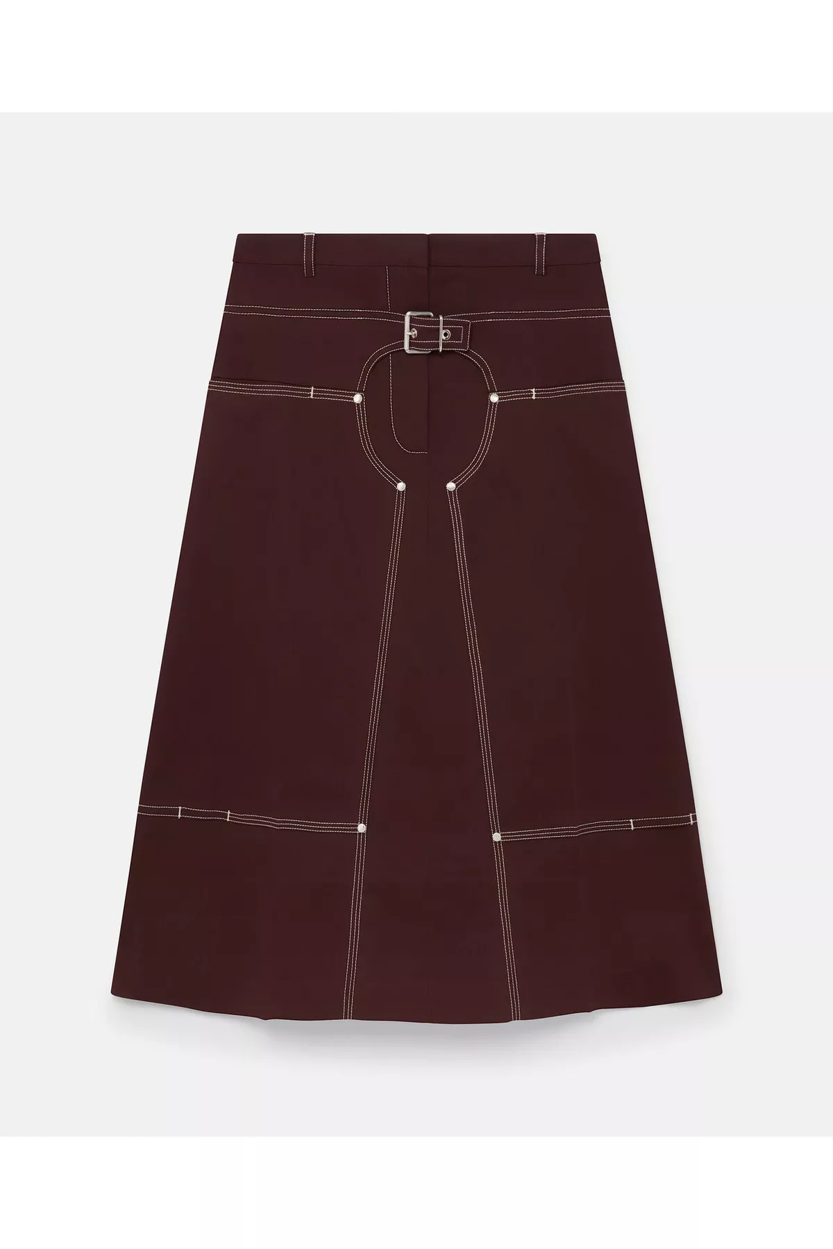 Cotton Twill A-Line Midi Skirt by Stella McCartney at THE MILE