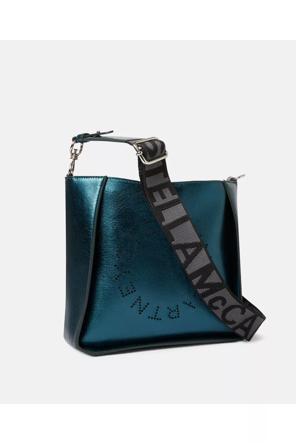 Stella Logo Metallic Shoulder Bag by Stella McCartney at THE