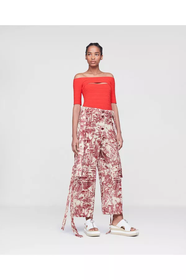 Mushroom Print Fringed Pants by Stella McCartney at THE MILE
