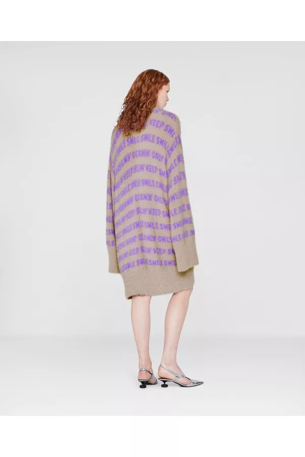 STELLA McCARTNEY マルチボーダートップス シルク混コットン asymmetry cotton－knit slit