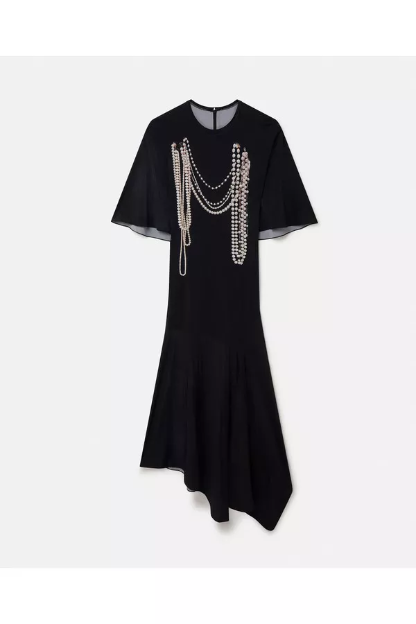 Pearl Trompe L'Oeil Print Midi Dress by Stella McCartney at THE MILE Pearl Trompe L'Oeil Print Midi Dress by Stella McCartney at THE MILE