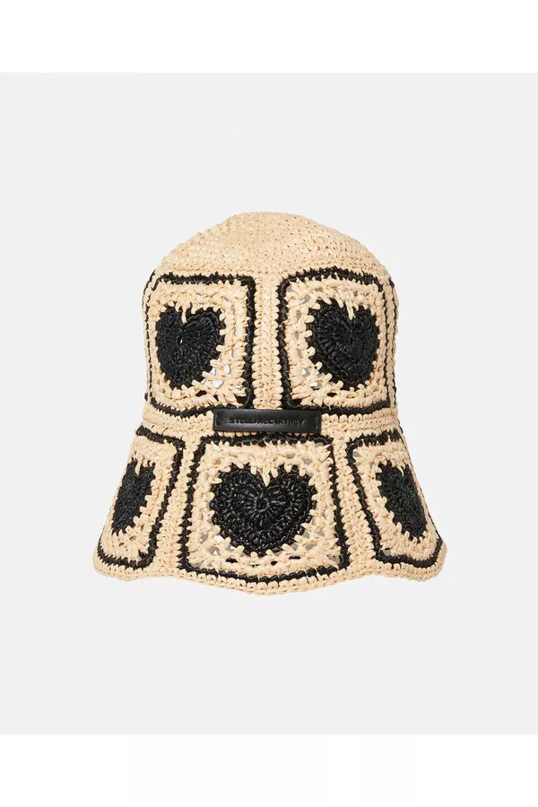 ハット Stella McCartney Embroidered crochet hat Logo cotton crochet bucket hat in multicoloured - Stella Mc