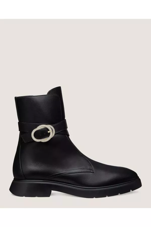 STUART WEITZMAN*クリスタルバックル*CRYSTAL BUCKLE ZIP BOOTIE Stuart Weitzman Crystal Buckle Zip Bootie (Women