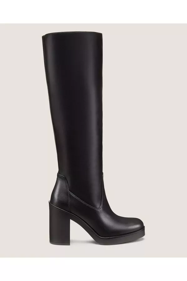 ロングブーツ Stuart Weitzman FW24 BETHENNY 80 - Leather boot (SJ290 BLK) Bethenny 80 Boot by Stuart Weitzman at THE MILE