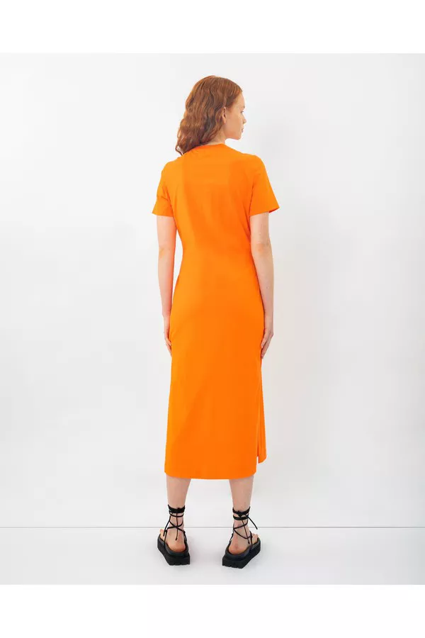 tanya taylor orange dress Tanya Taylor Shay Dress In Shell Pink/deep Sea