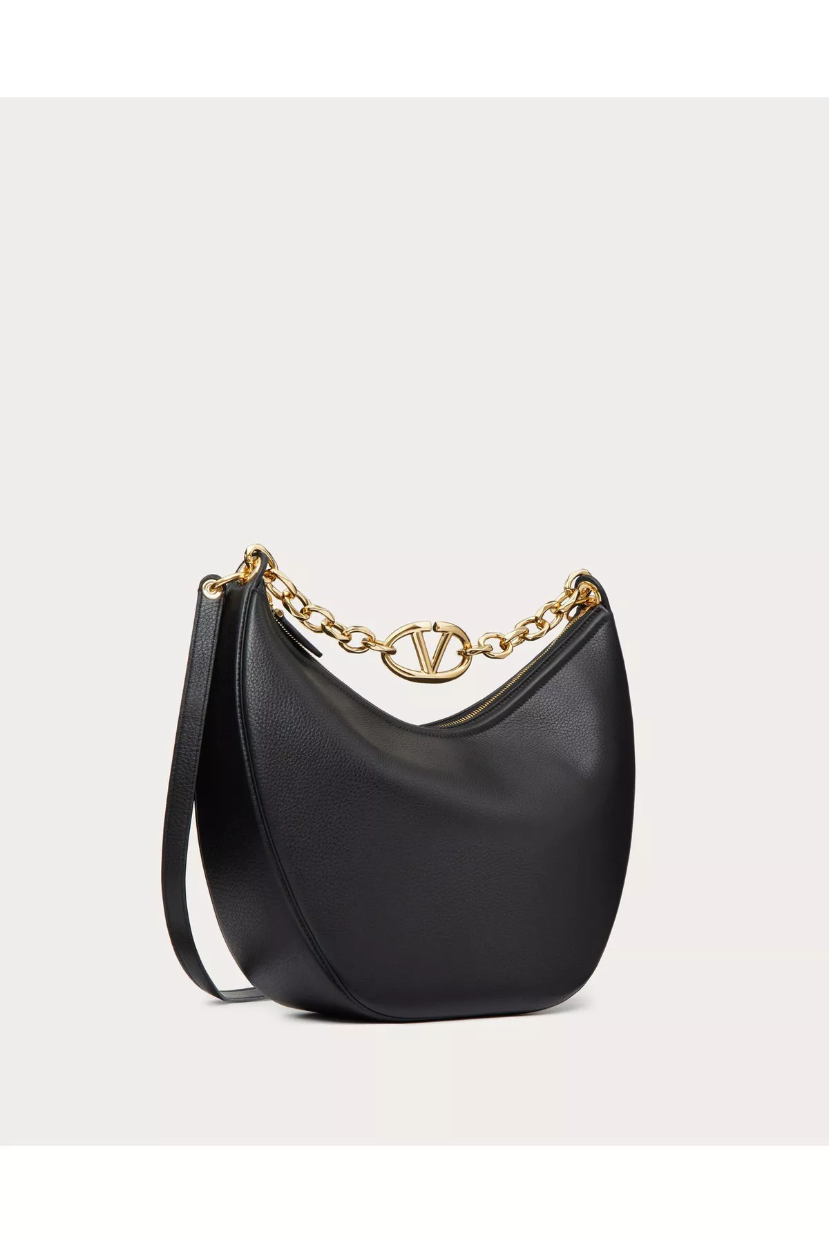 ハンドバッグ Valentino Garavani Small Hobo Vlogo Moon Bag Small Vlogo Moon Hobo Bag In Grainy Calfskin With Chain for