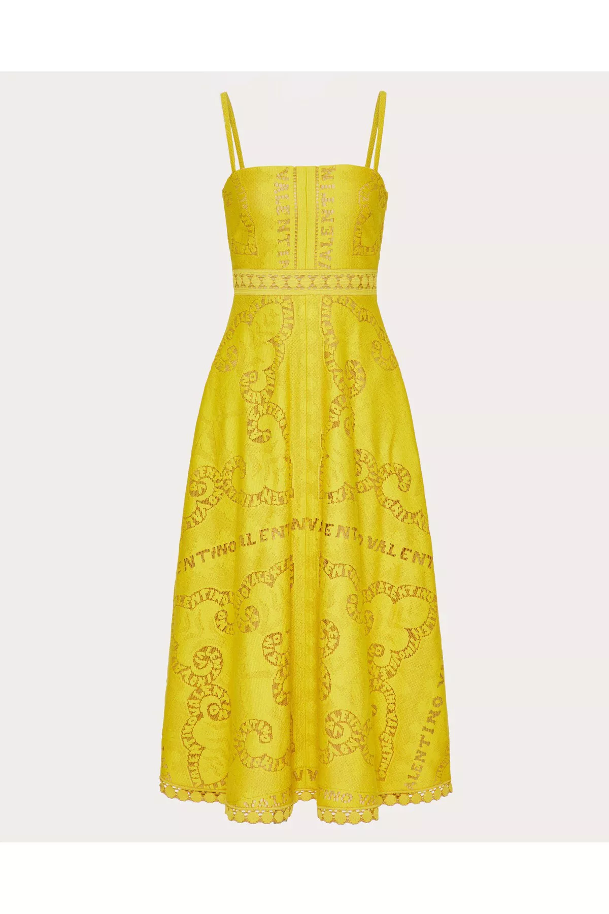 Cotton Guipure Lace Midi Dress