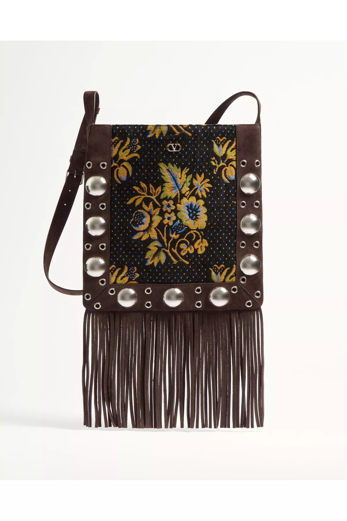 Valentino Garavani Nellcôte Shoulder Bag In Jacquard Fabric