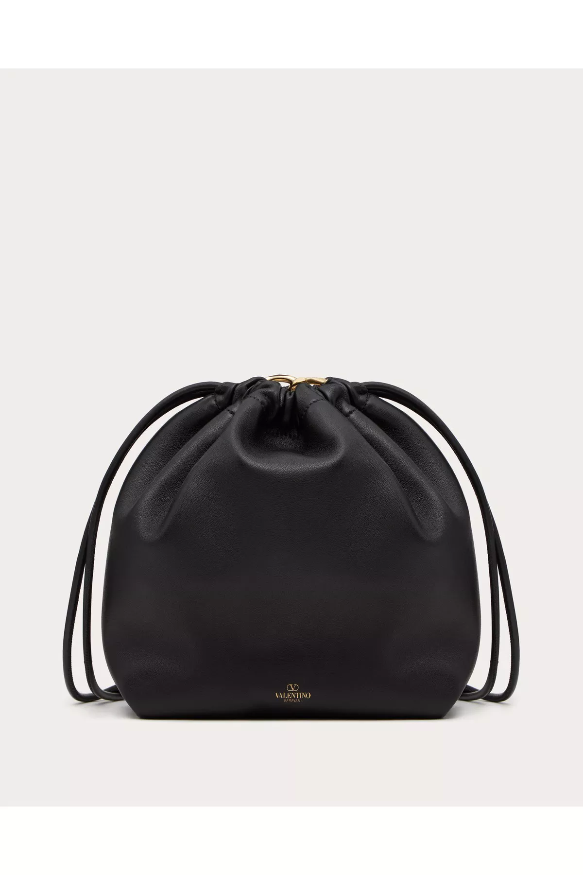 【関税込み】VALENTINO GARAVANI VLOGO POUF NAPPA LEATHER POUC Vlogo Pouf Nappa Leather Pouch by Valentino Garavani at THE MILE