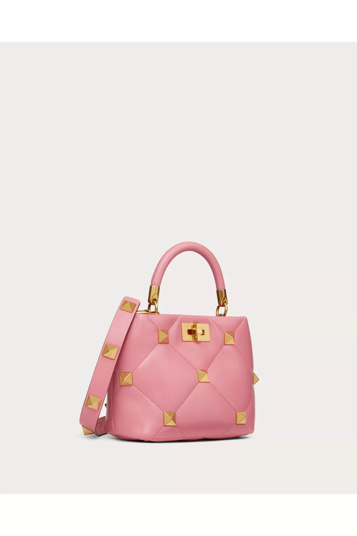 【VALENTINO】 SMALL ROMAN STUD THE HANDLE BAG Valentino Garavani SMALL ROMAN STUD THE HANDLE BAG IN BLACK