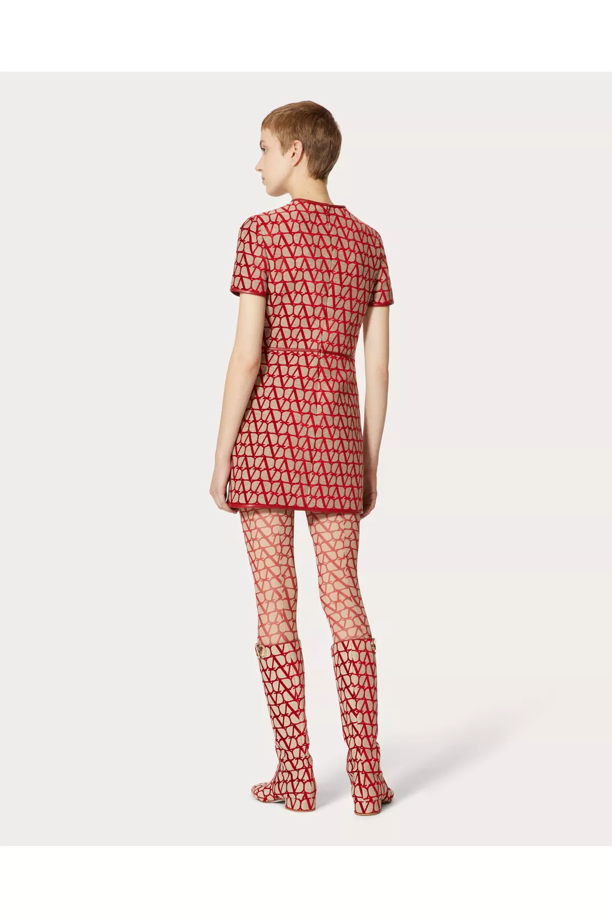 オールインワン・サロペット Valentino Garavani Toile Iconographe' Dress VALENTINO ICONOGRAPHE TOILE DRESS BEIGE NERO NEW SEASON