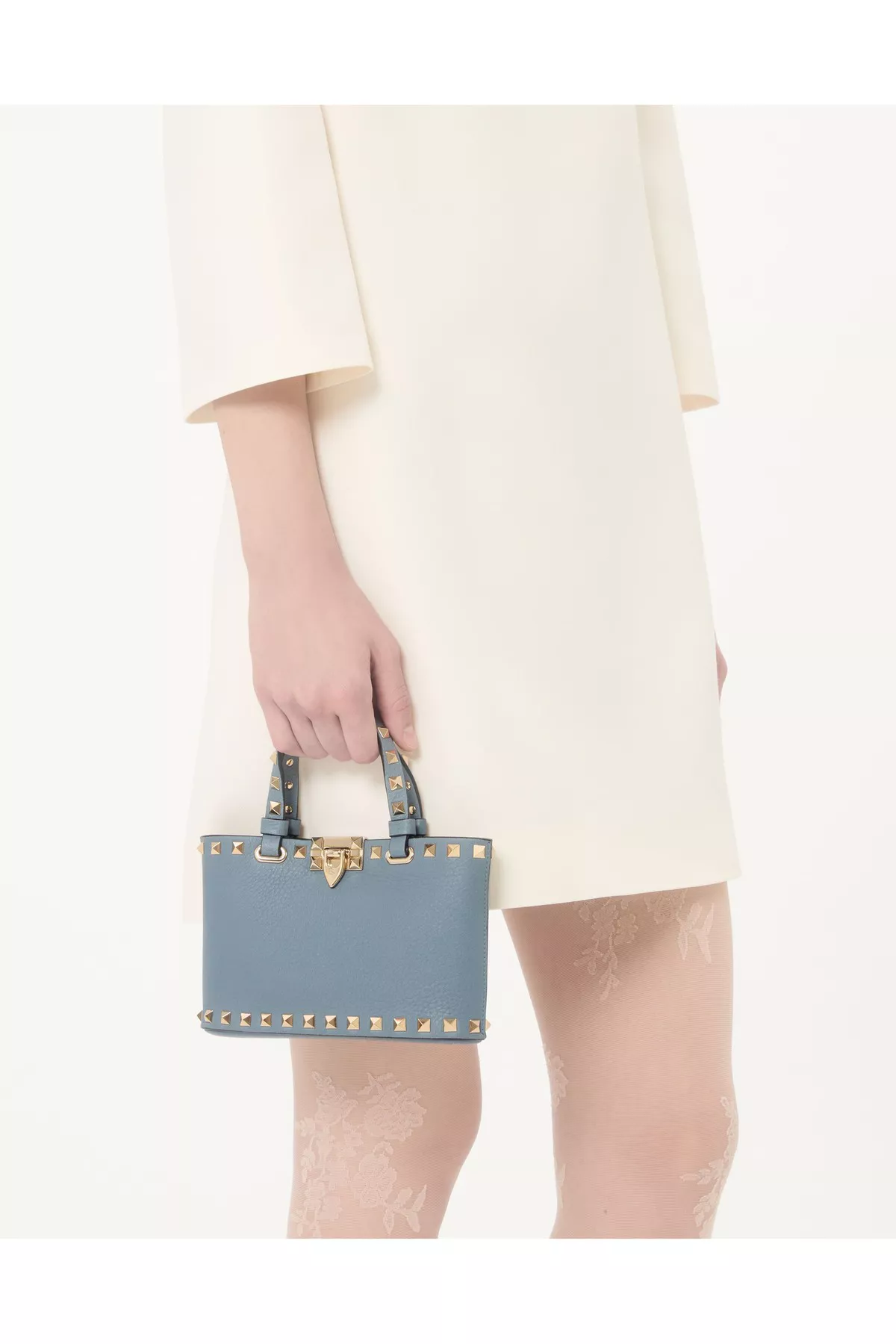 Rockstud Mini Shopping Bag In Grainy Calfskin by Valentino