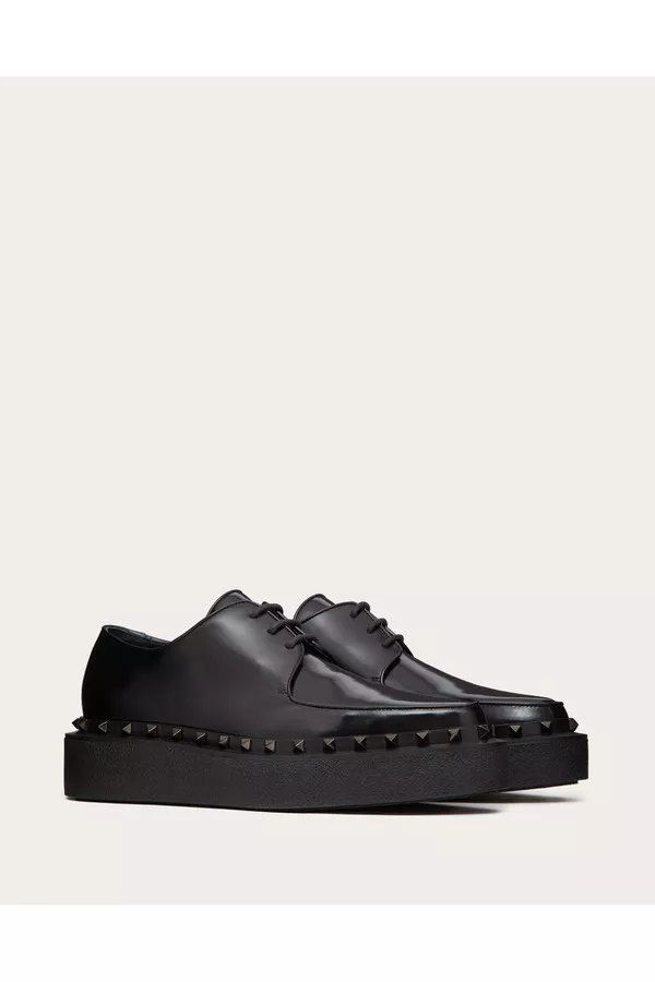 M-Way Rockstud Calfskin Derby With Tone-On-Tone Studs by M-Way Rockstud Calfskin Derby With Tone-On-Tone Studs by