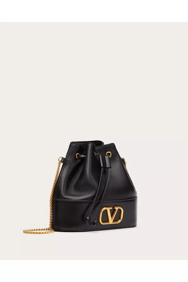 Mini Vlogo Signature Bucket Bag In Nappa Leather for Woman in