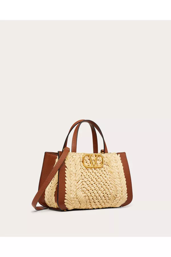 Vlogo Signature Raffia Small Handbag by Valentino Garavani