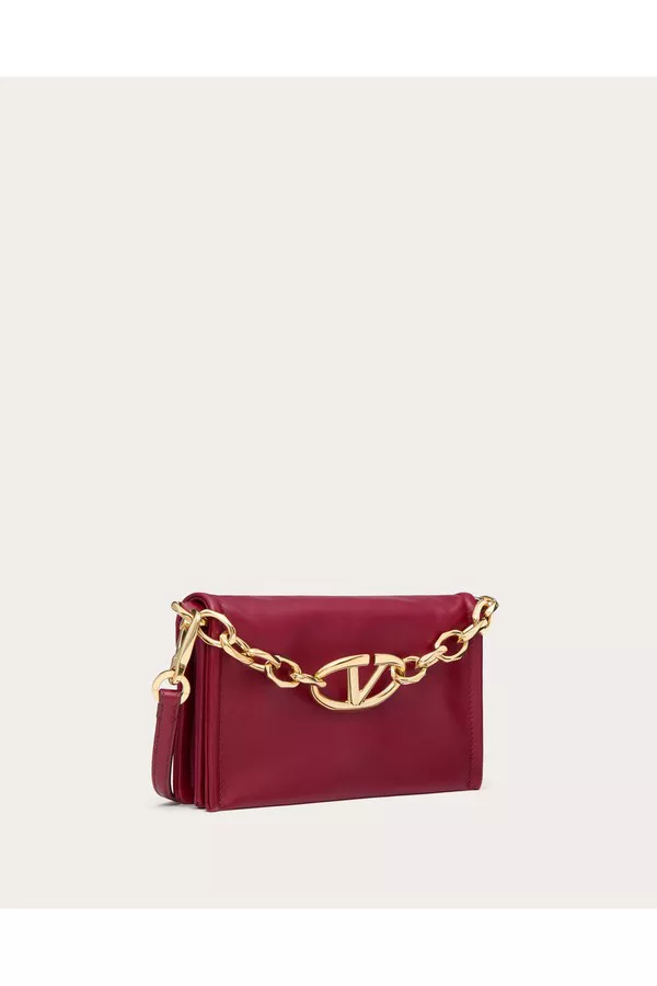 Vlogo Chain Clutch Bag In Nappa Leather With Chain by