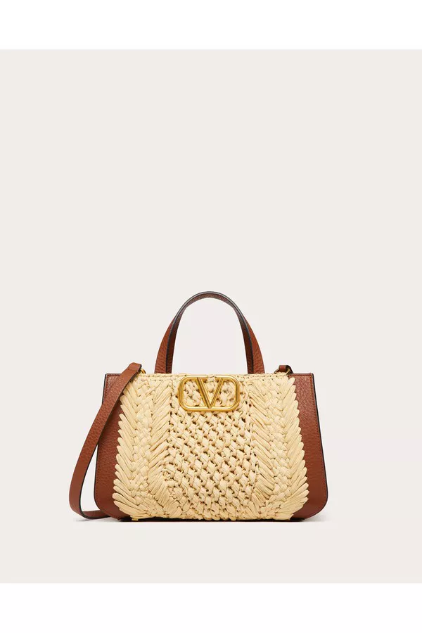 Vlogo Signature Raffia Small Handbag by Valentino Garavani