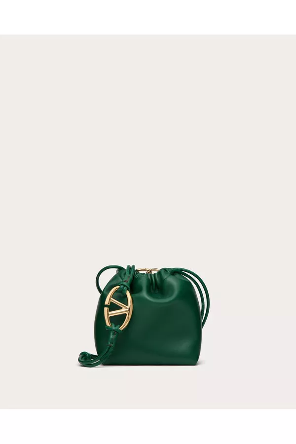 Vlogo Pouf Nappa Leather Mini Bucket Bag by Valentino